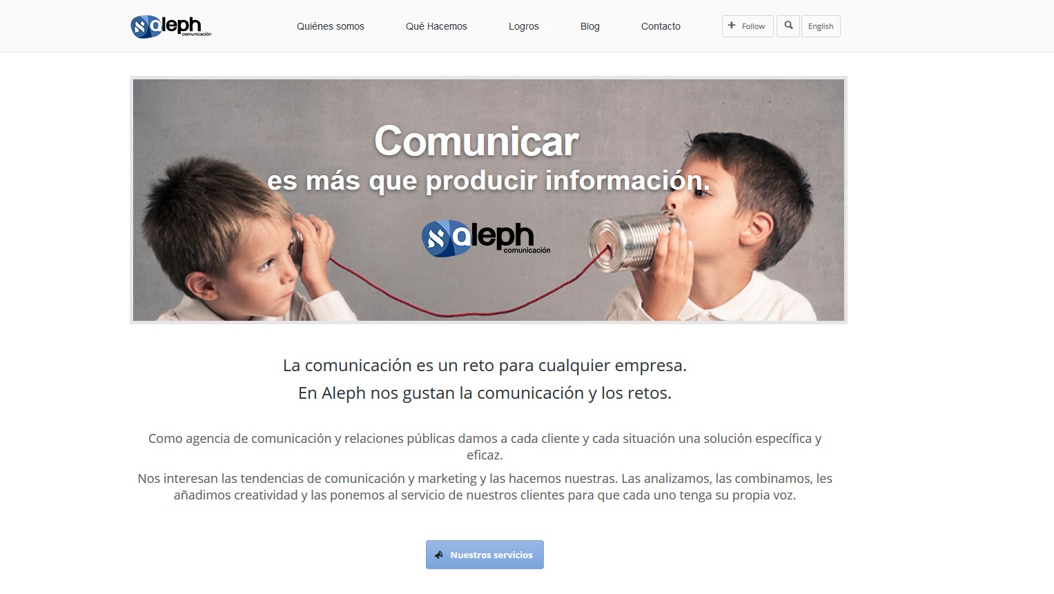 Aleph Comunicación renewed its corporate image and moved its offices